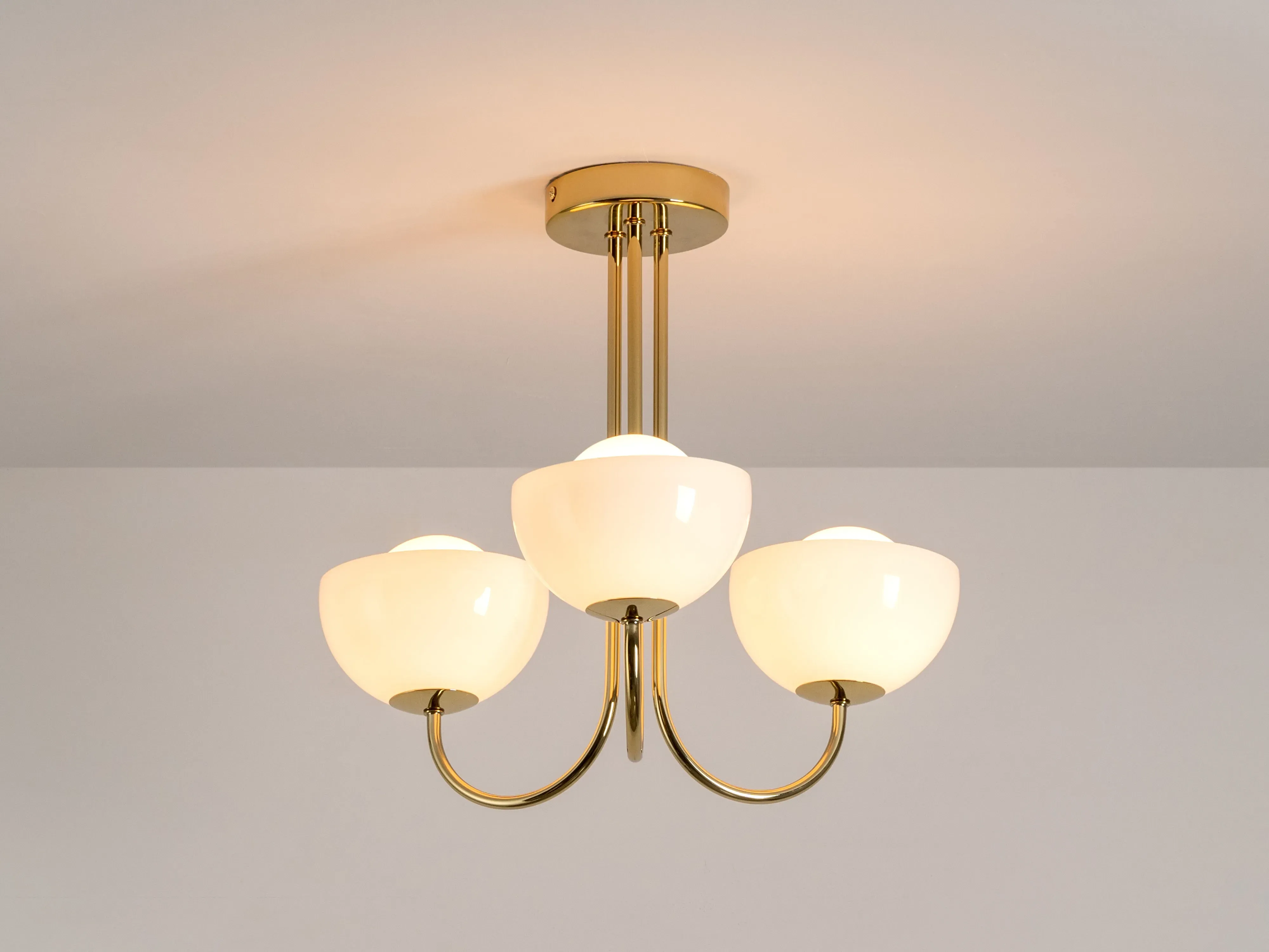 3 Light Dome Ceiling Light - Brass image