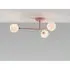 3 Light Flush Ceiling Light - Pink, Metal
