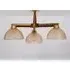 3 Light Flush Chandelier - Brass, Wood
