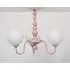 3 Light Flush Chandelier - Pink