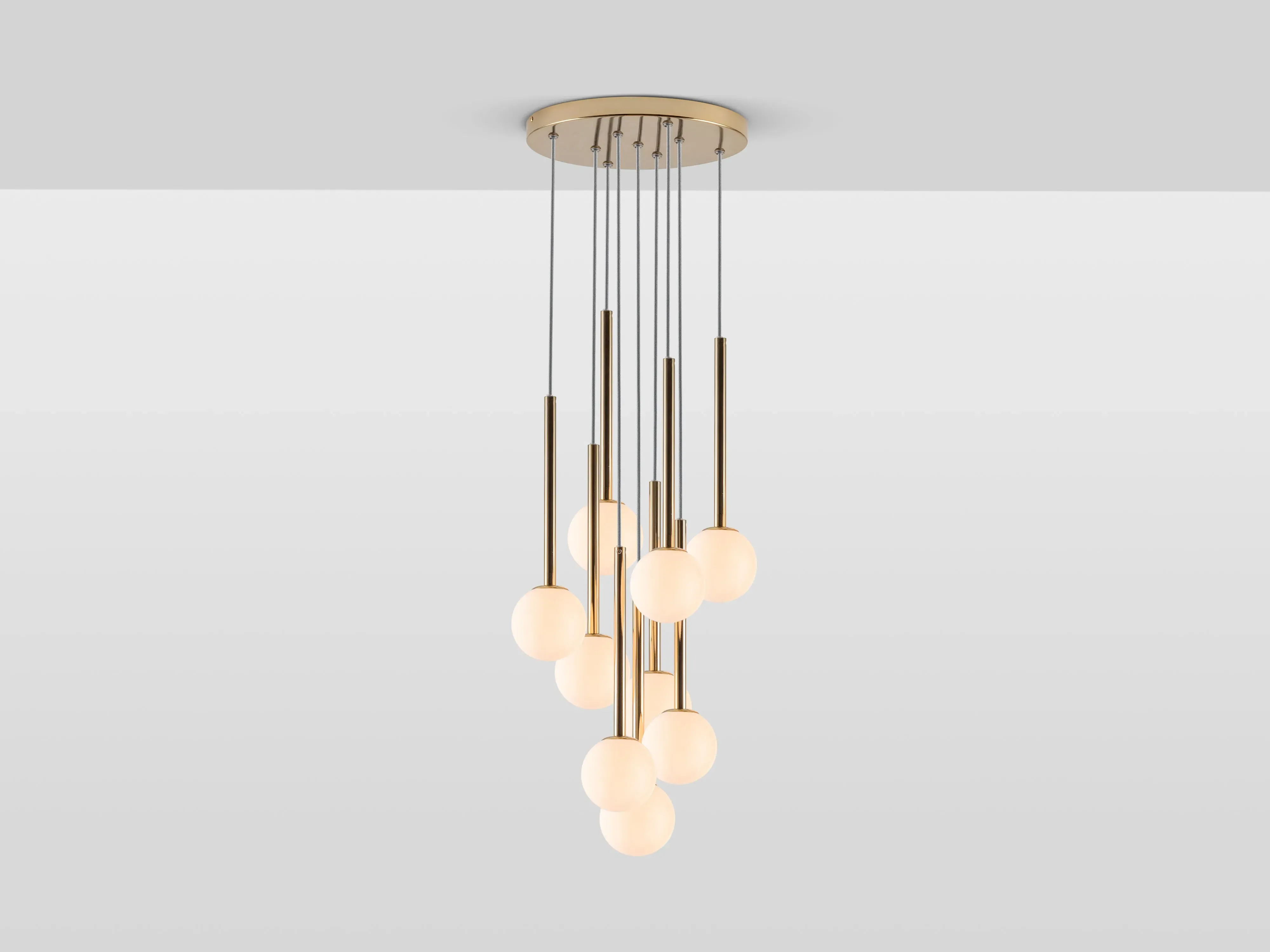 Brass Cluster Ceiling Light - Brass, Glass