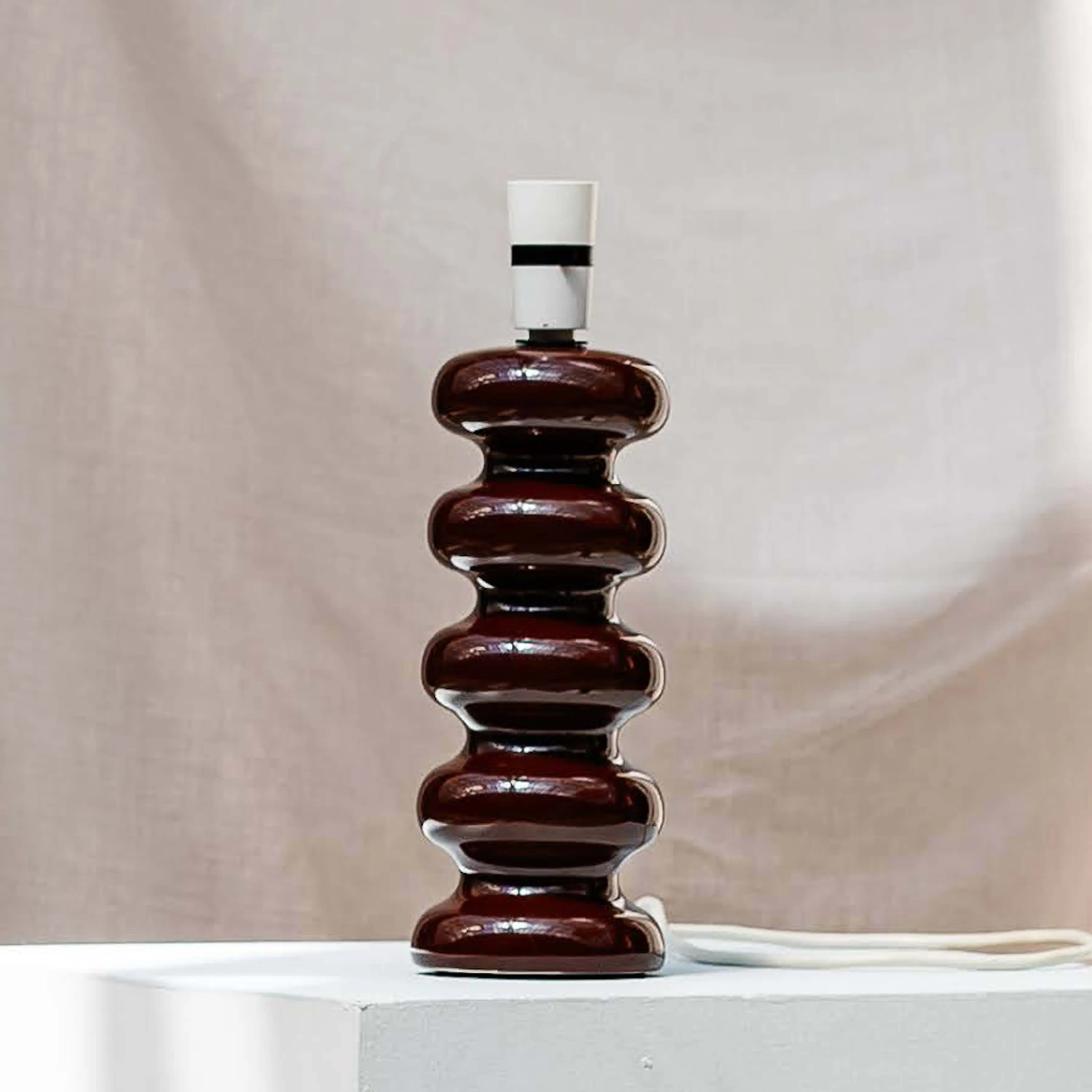 Ceramic Wiggle Table Lamp Base - Brown image