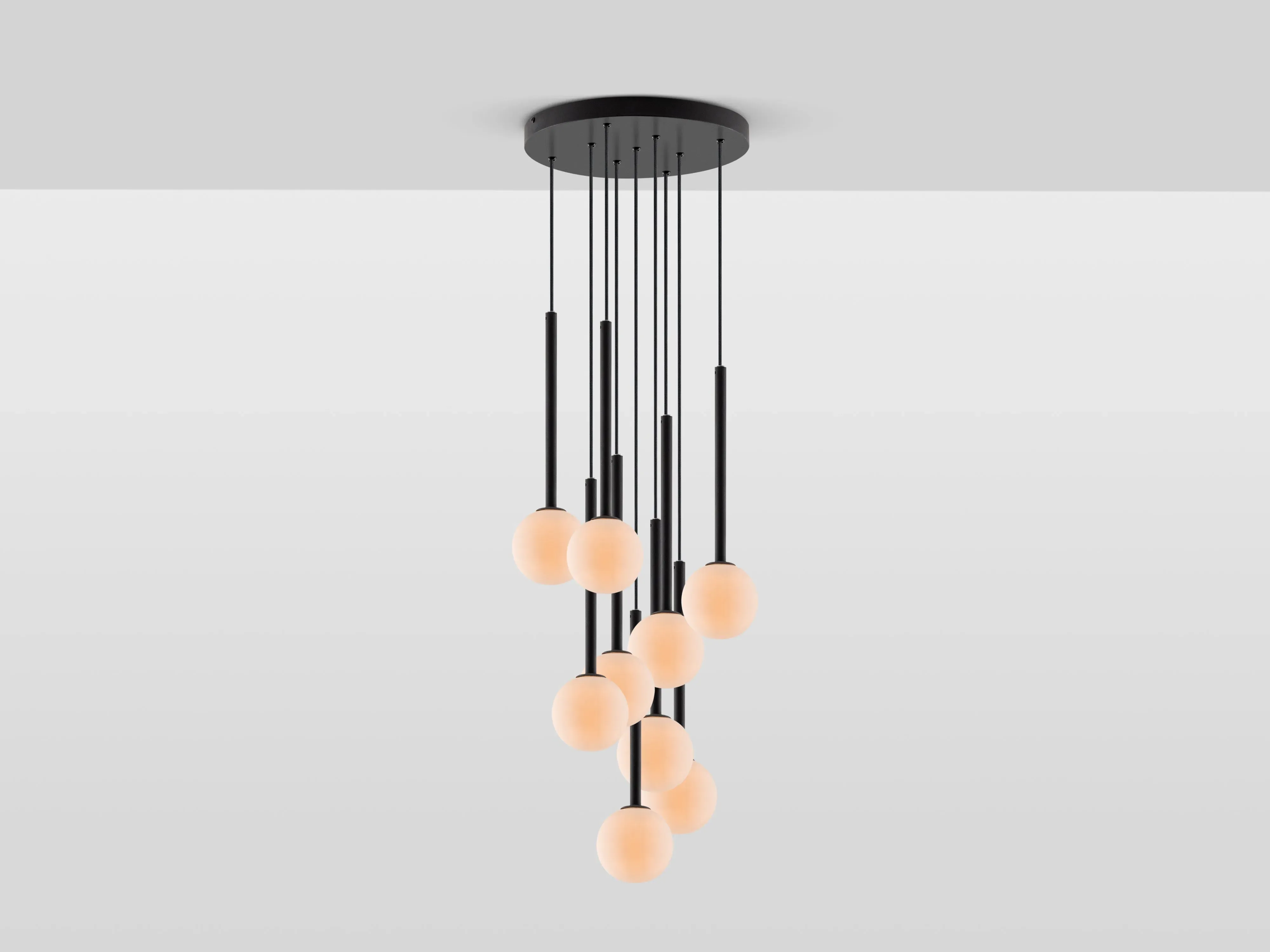 Charcoal Grey Cluster Ceiling Light - Charcoal Grey, Glass