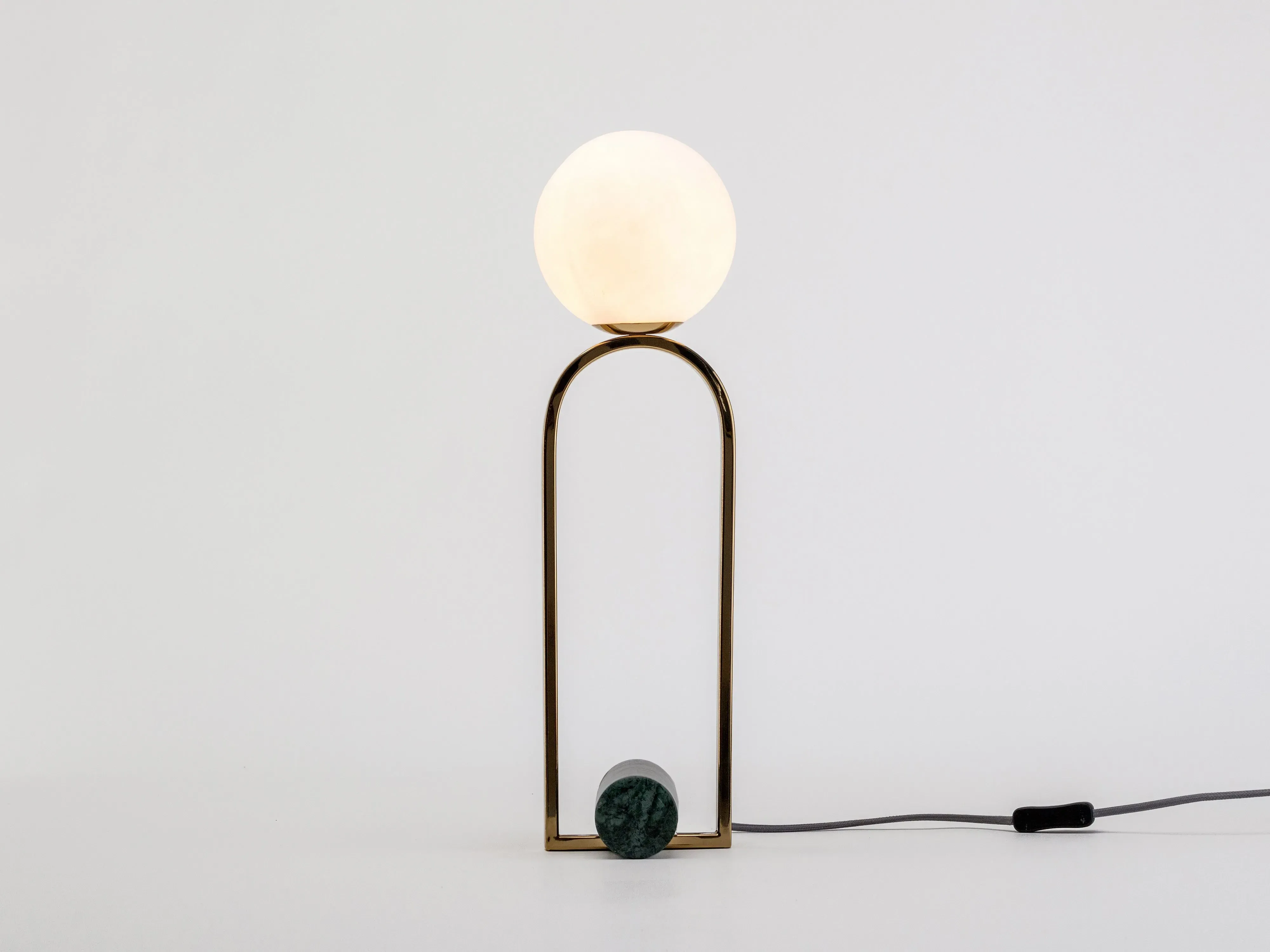 Column Table Lamp - Olive Green, Marble