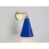 Cone Shade Wall Light - Blue, Brass