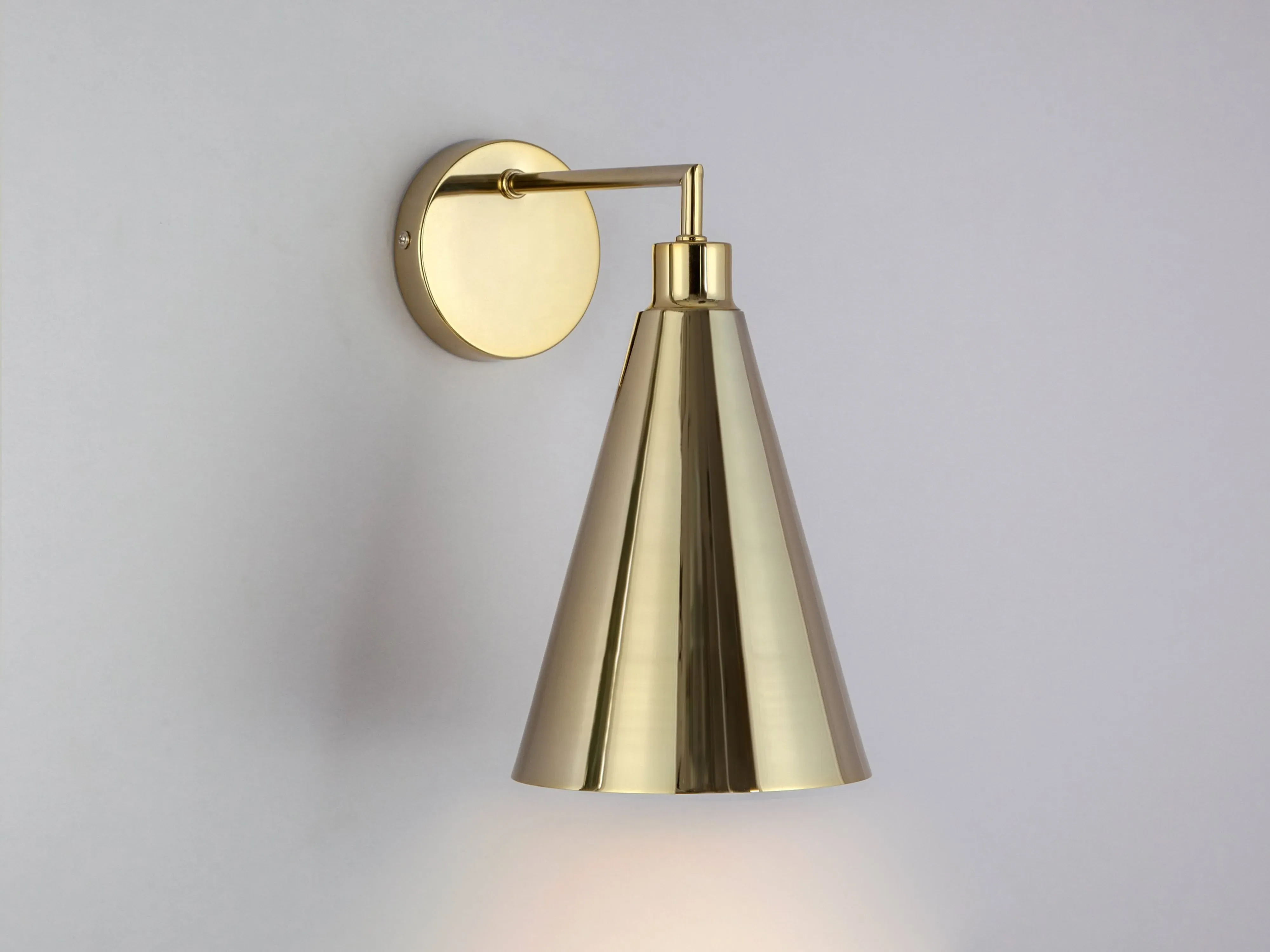 Cone Shade Wall Light - Brass