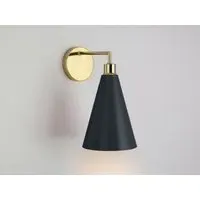 Cone Shade Wall Light - Charcoal Grey, Brass