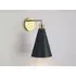 Cone Shade Wall Light - Charcoal Grey, Brass
