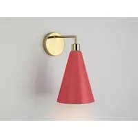 Cone Shade Wall Light - Coral, Brass