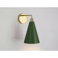 Cone Shade Wall Light - Olive Green, Brass