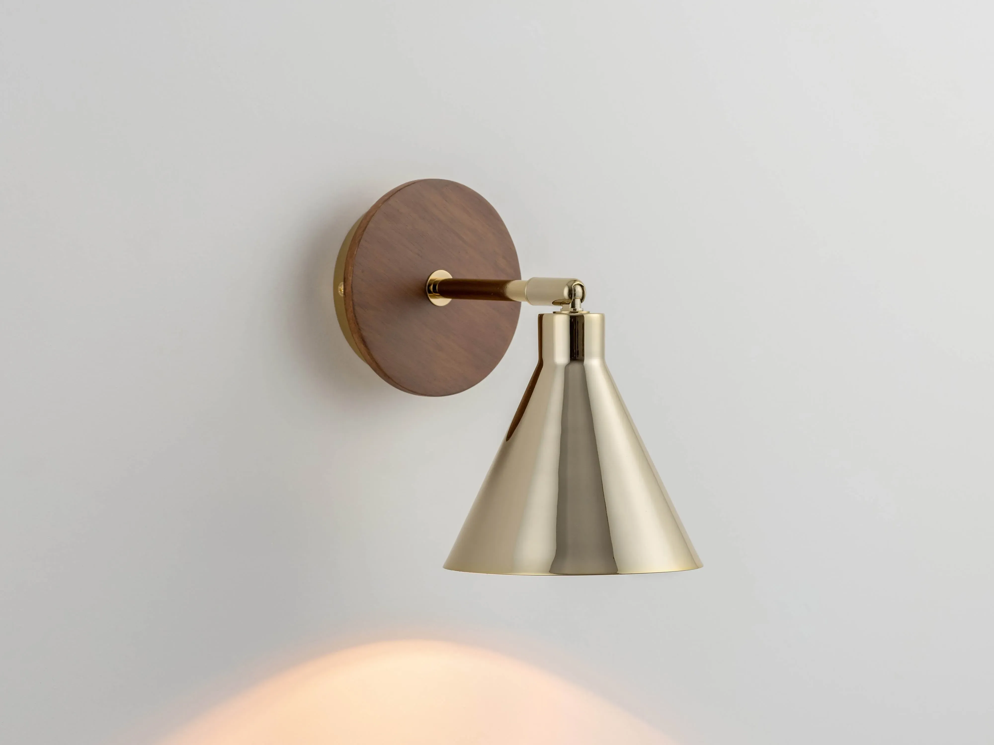 Cone Wall Light with Adjustable Arm - Brass
