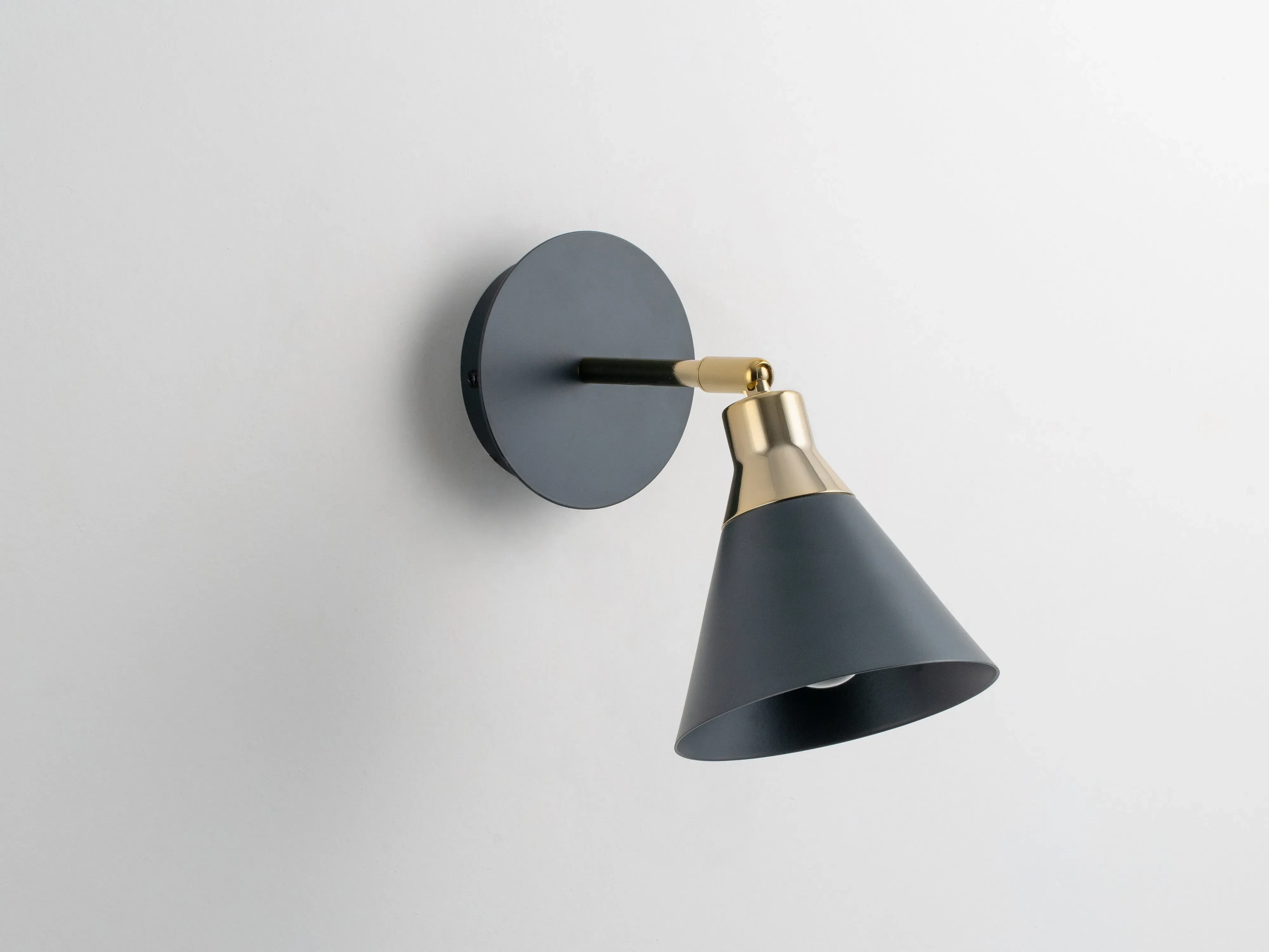 Cone Wall Light with Adjustable Arm - Charcoal Grey