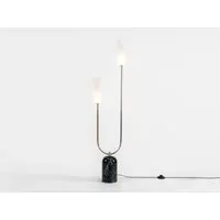 Curve Floor Lamp - Olive Green, Marble