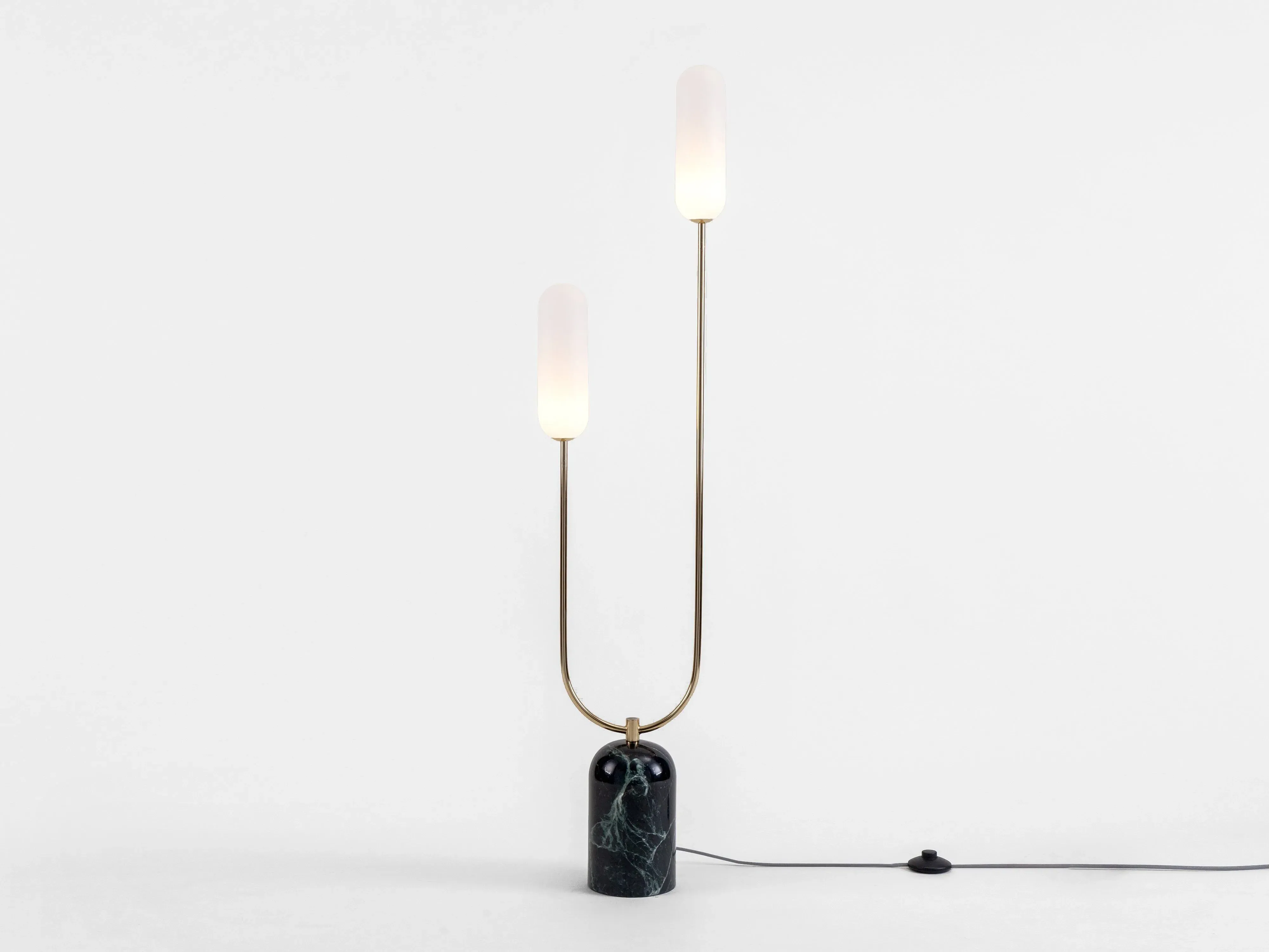 Curve Floor Lamp - Olive Green, Marble image