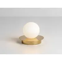 Disk Cordless Table Lamp - Brass, Opal Glass