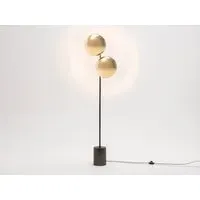 Ellipse Floor Lamp with Glass Shades - Antique Silver