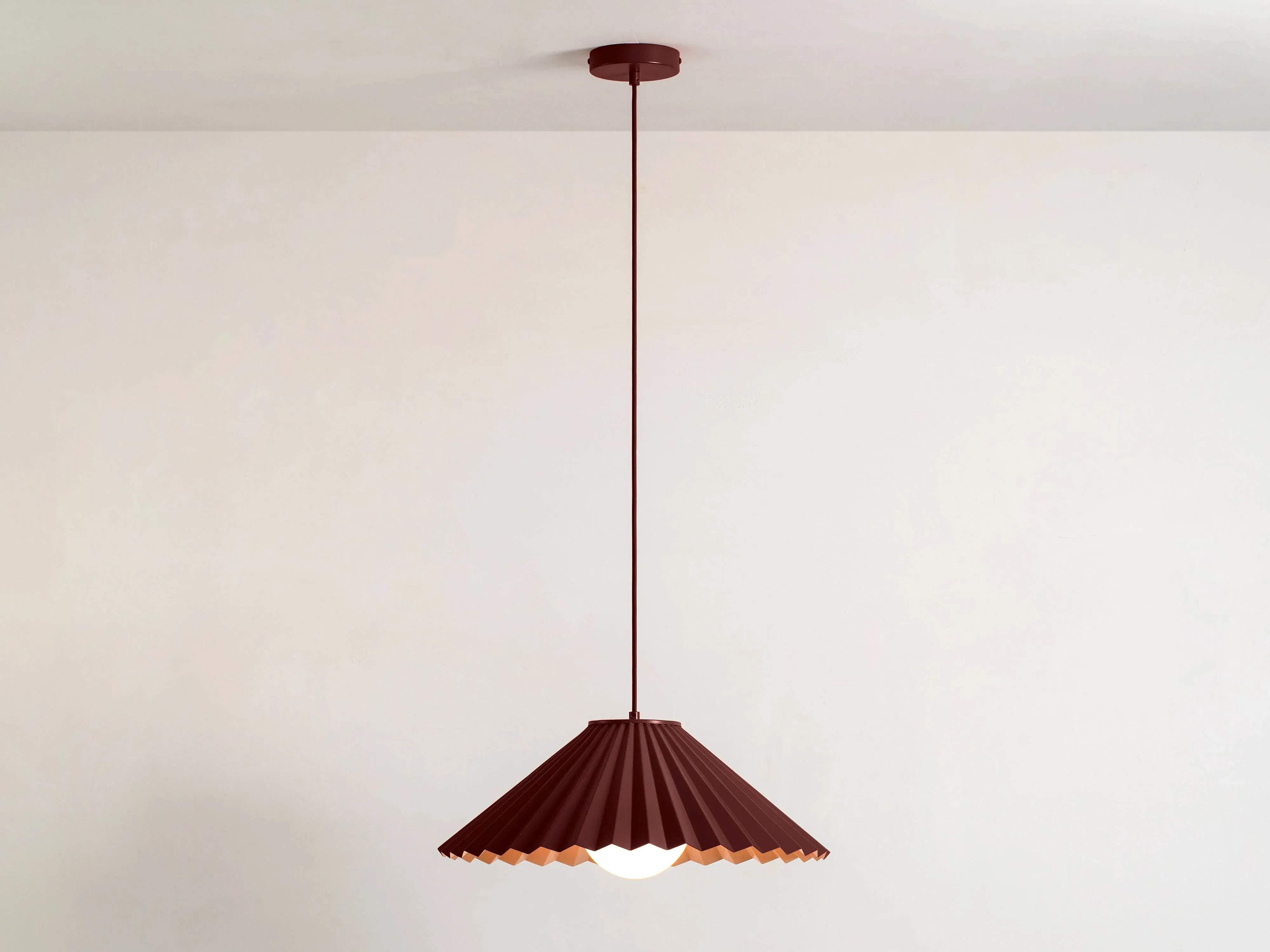 Emma Gurner Large Pleat Ceiling Pendant - Burgundy