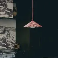 Emma Gurner Small Pleat Ceiling Pendant - Burgundy