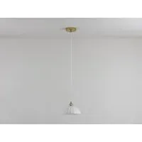 Flower Glass Pendant Light - White, Brass