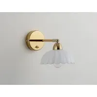 Flower Sconce Wall Light - White, Brass