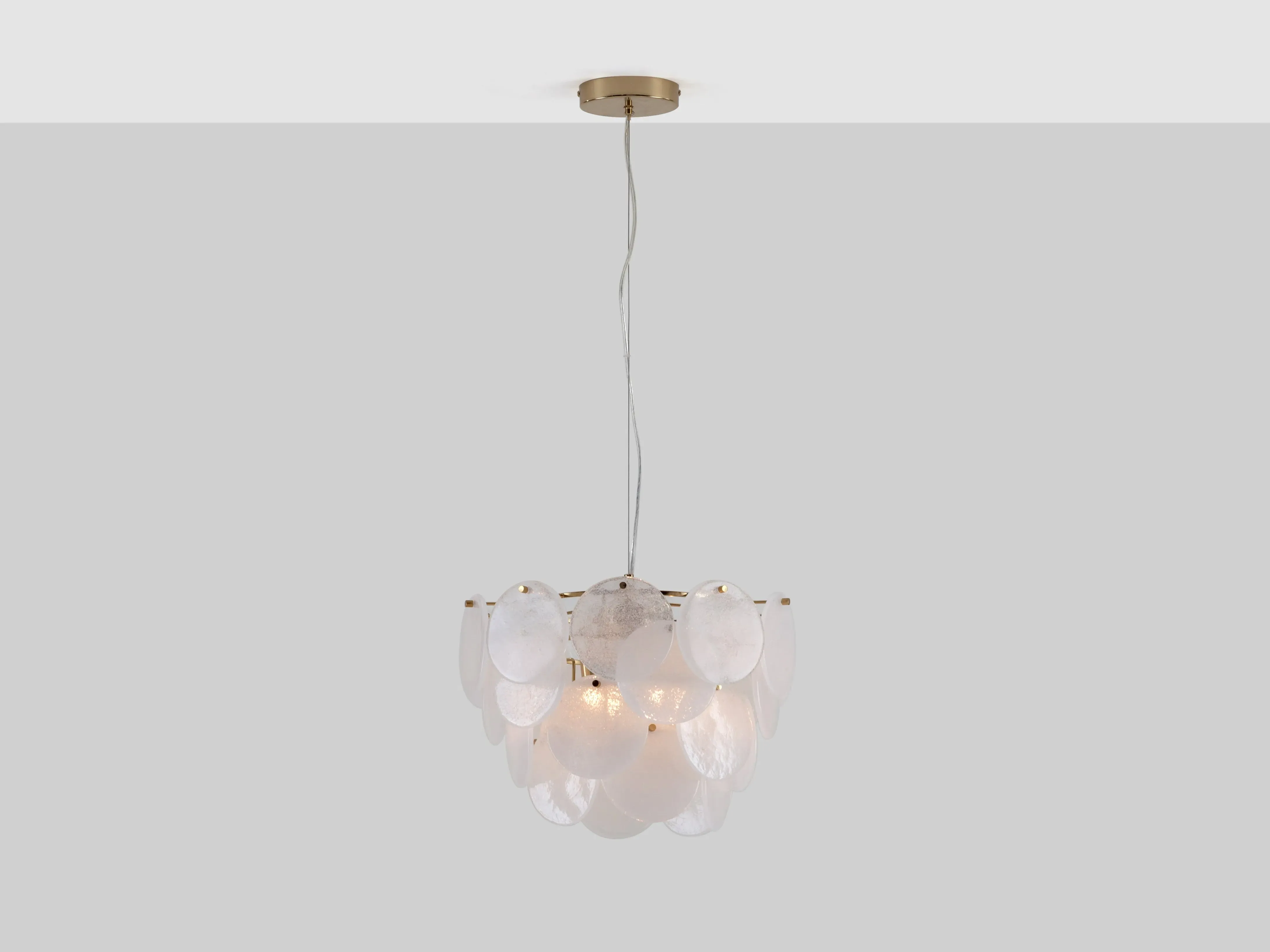 Glass Disk Chandelier Ceiling Light - White image