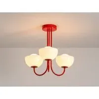 Jam Red 3 Light Dome Ceiling Light - Red