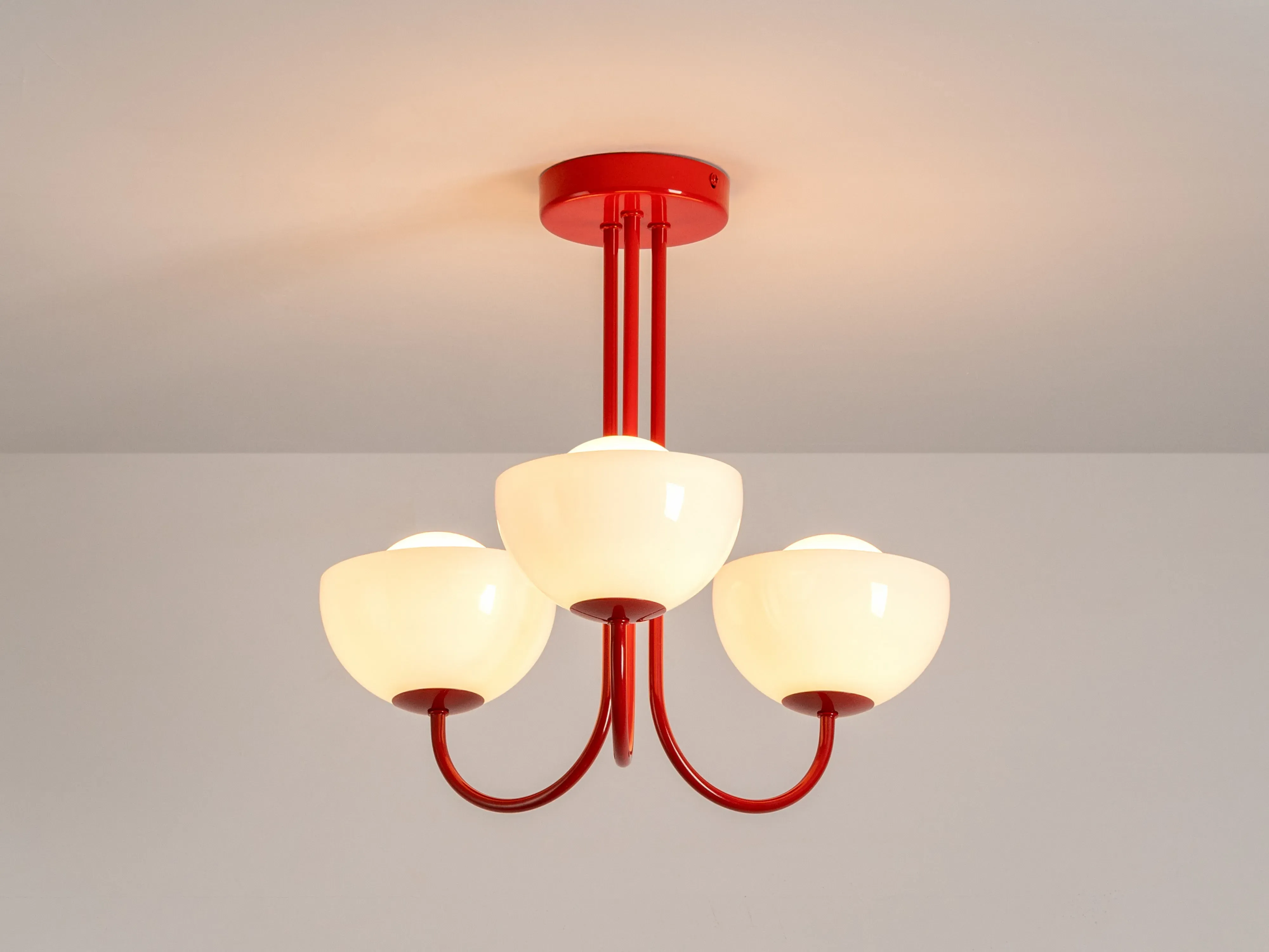 Jam Red 3 Light Dome Ceiling Light - Red