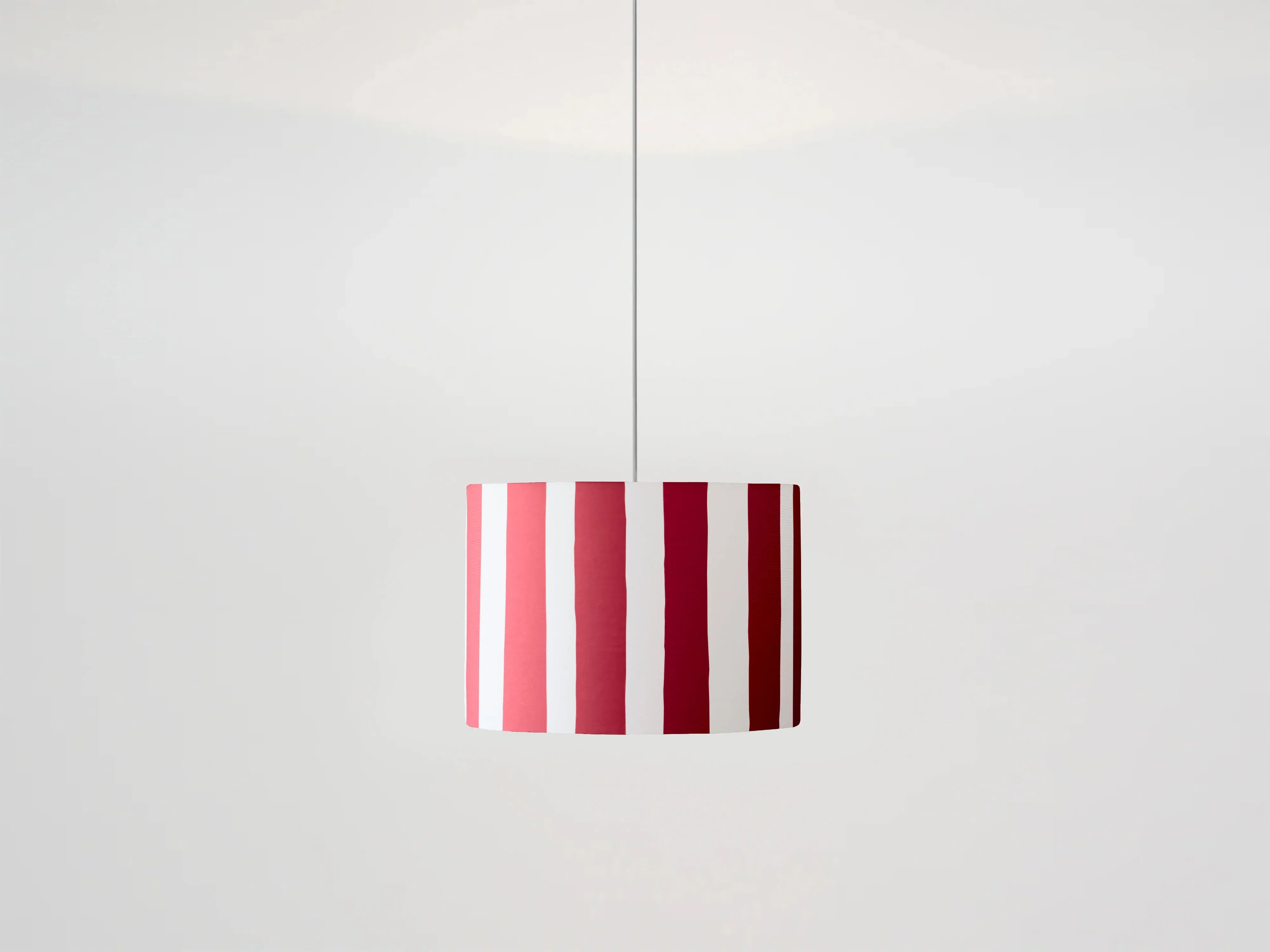 Jam Stripe Printed Lamp Shade - Red, White Cotton product