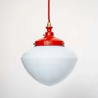 Large Opaline Ceiling Pendant - Red