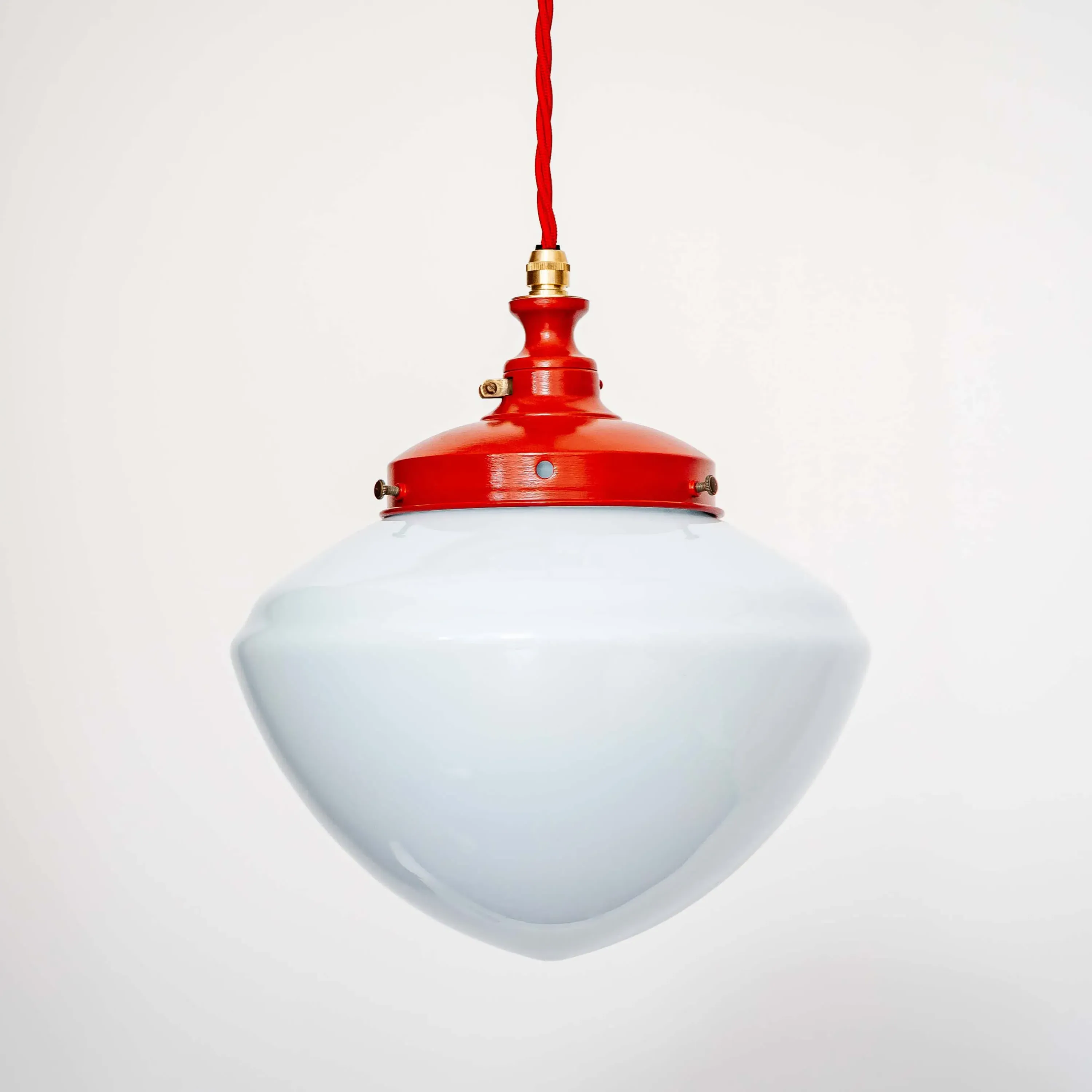 Large Opaline Ceiling Pendant - Red