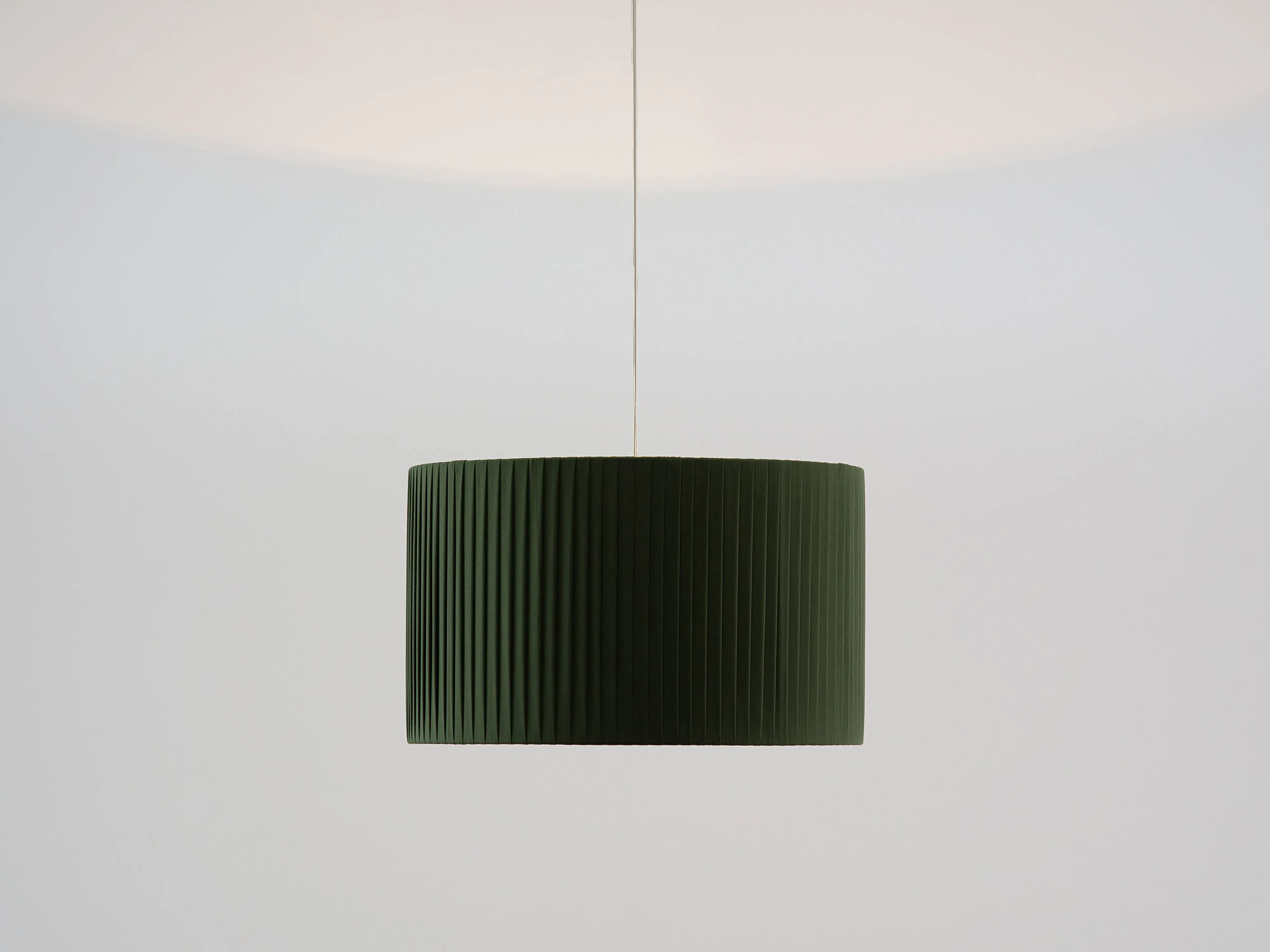 Large Pleated Lamp Shade - Olive Green