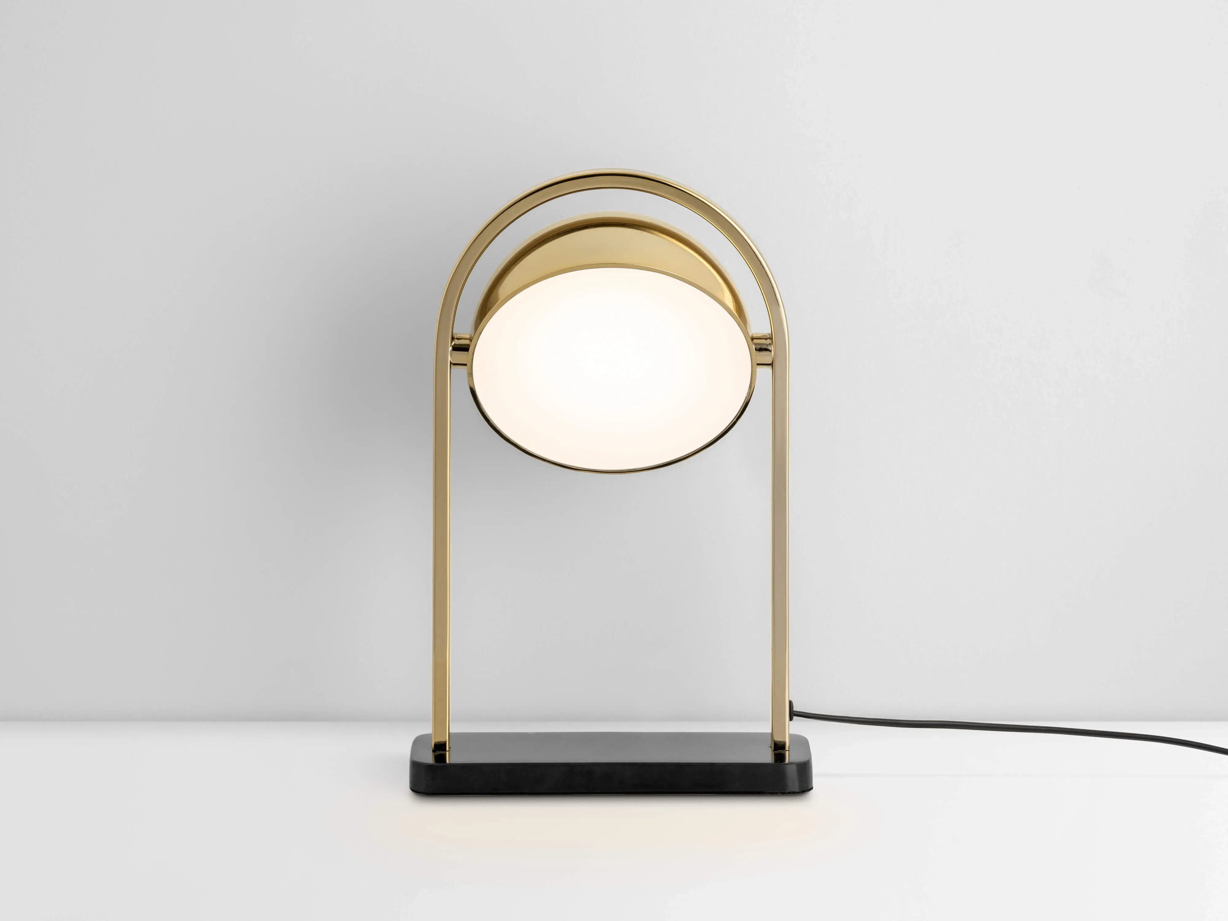 LED Dome Table Lamp - Brass, Marble image
