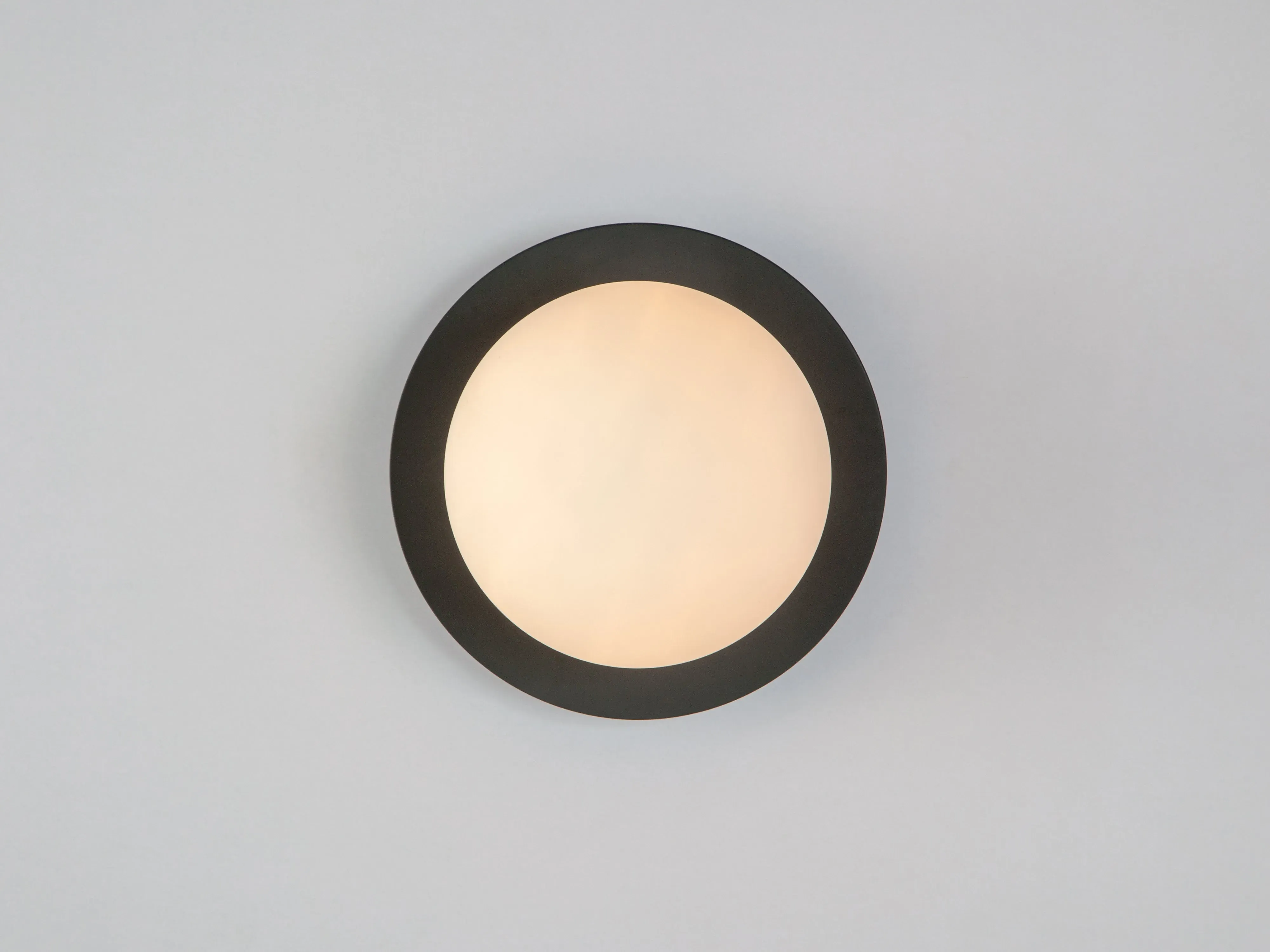 Opal Disk Wall Light - Charcoal Grey, Glass