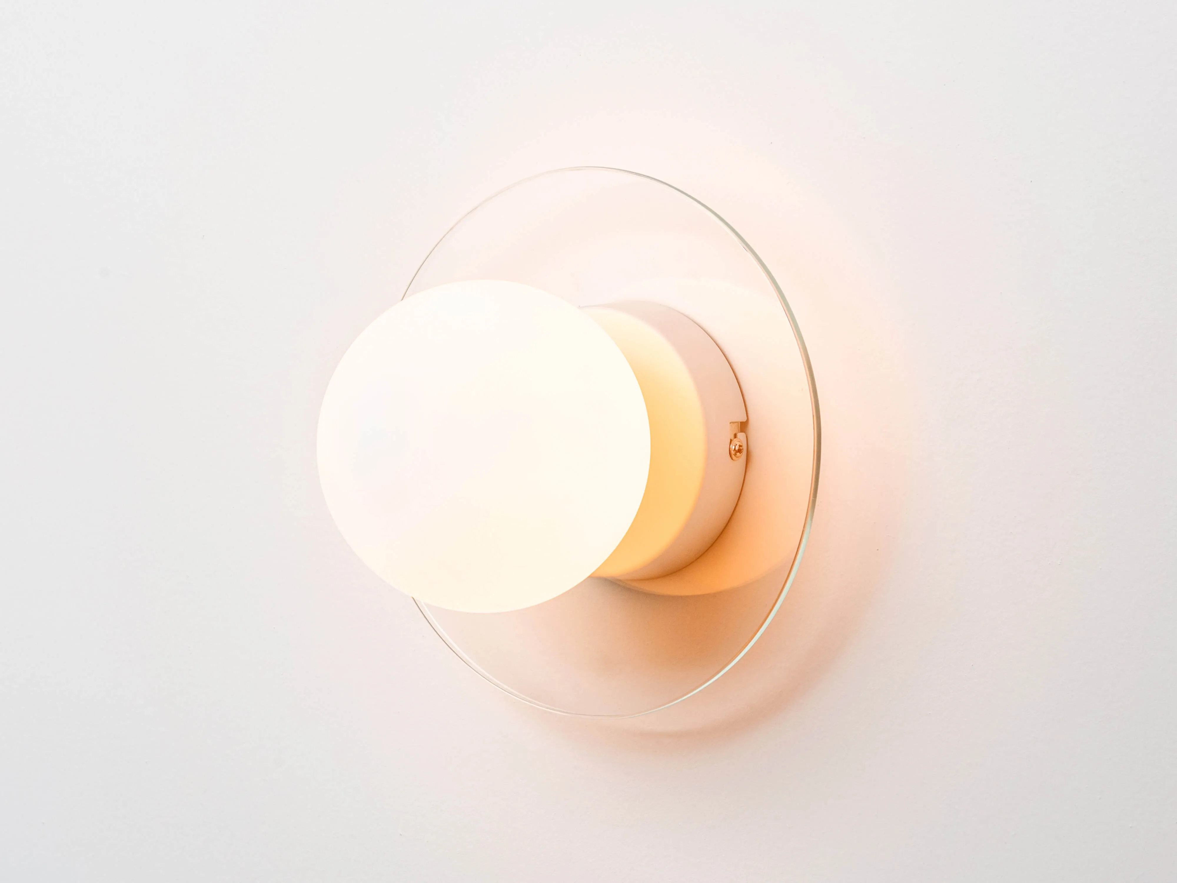 Opal Disk Wall Light - Clear Glass