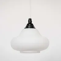 Pear-Shaped Ceiling Pendant Light - White Opaline Glass