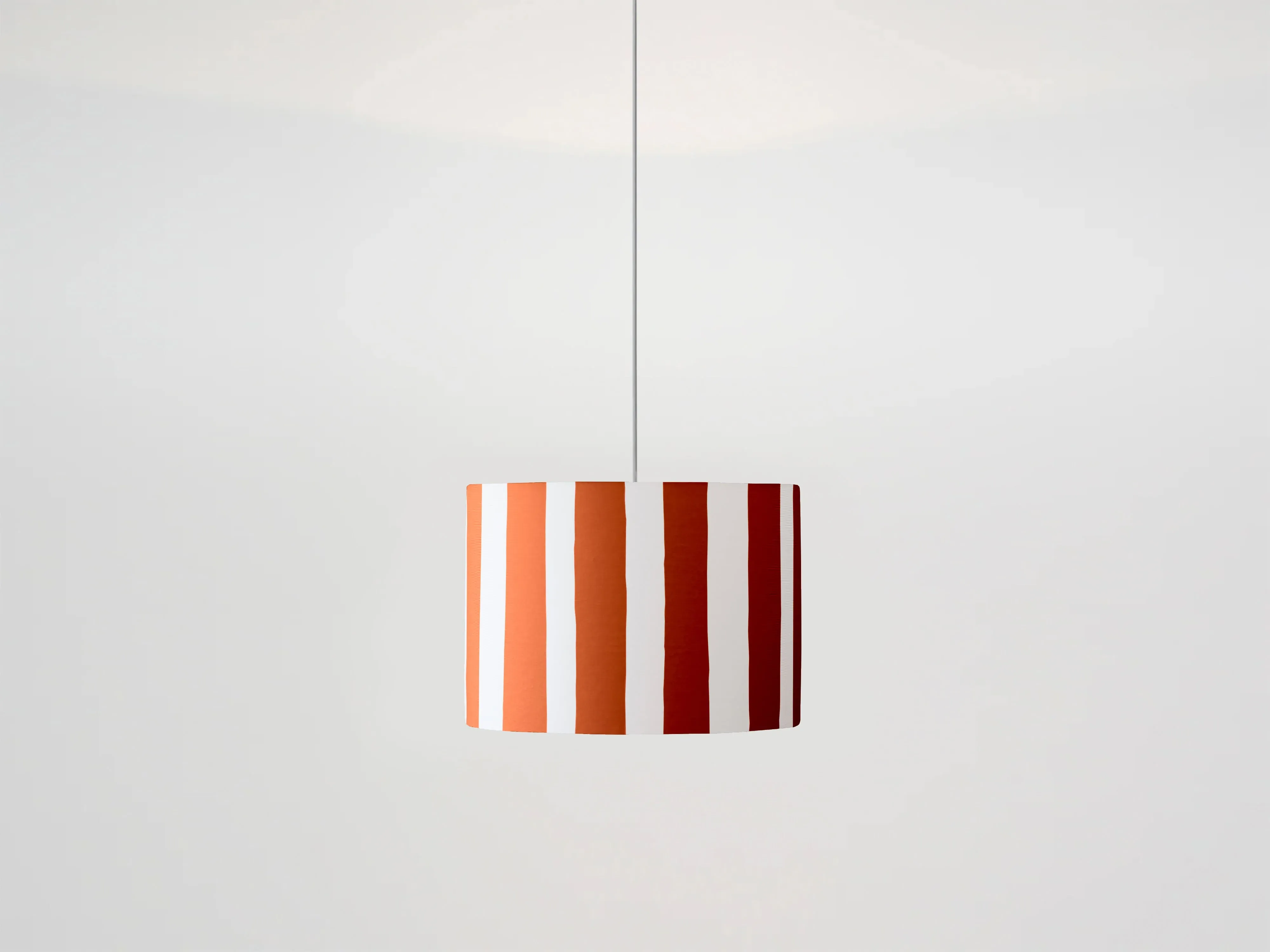 Peel Stripe Printed Fabric Lamp Shade - Orange, White product