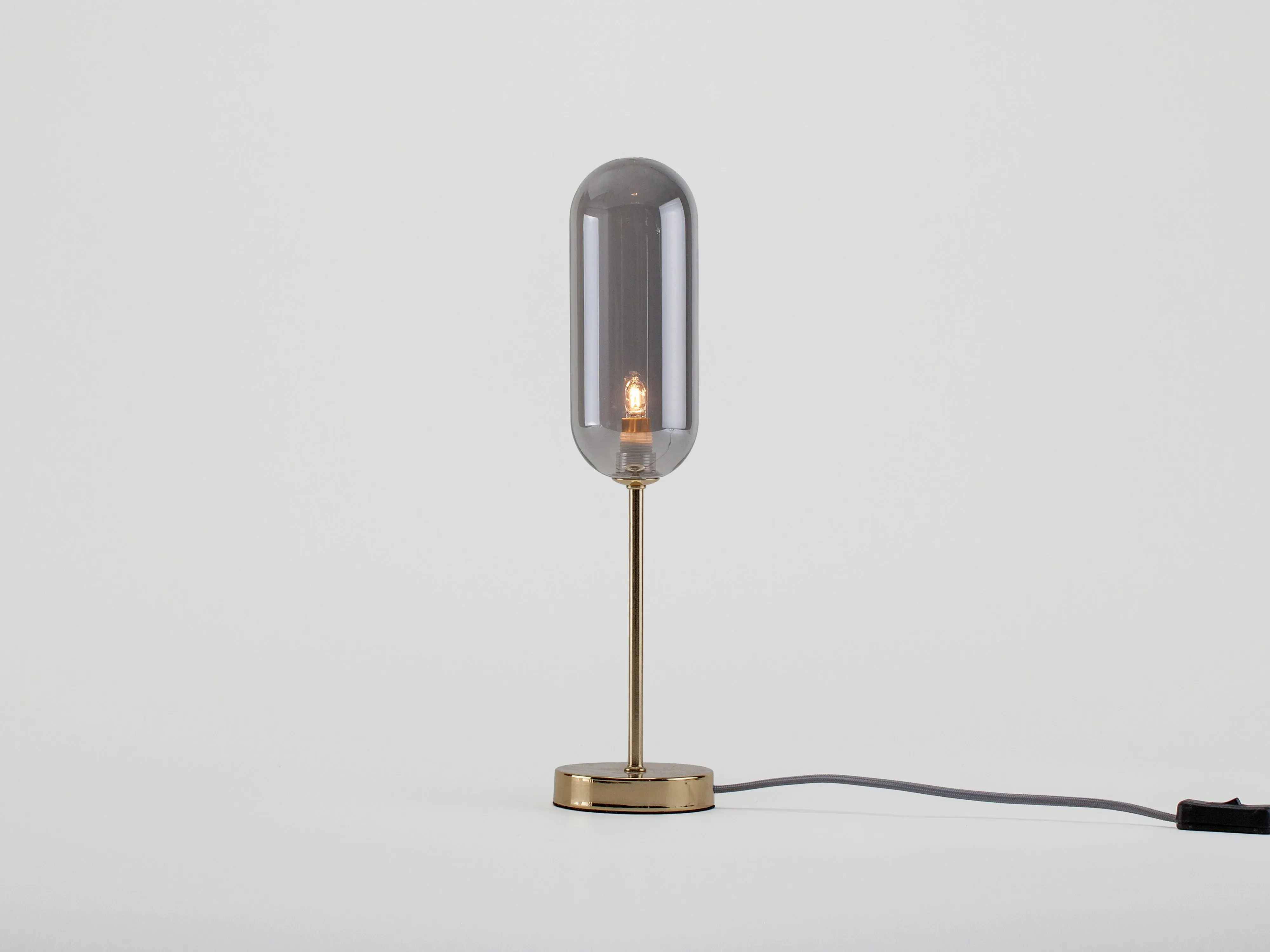 Pill Table Lamp - Brass, Smoked Glass image