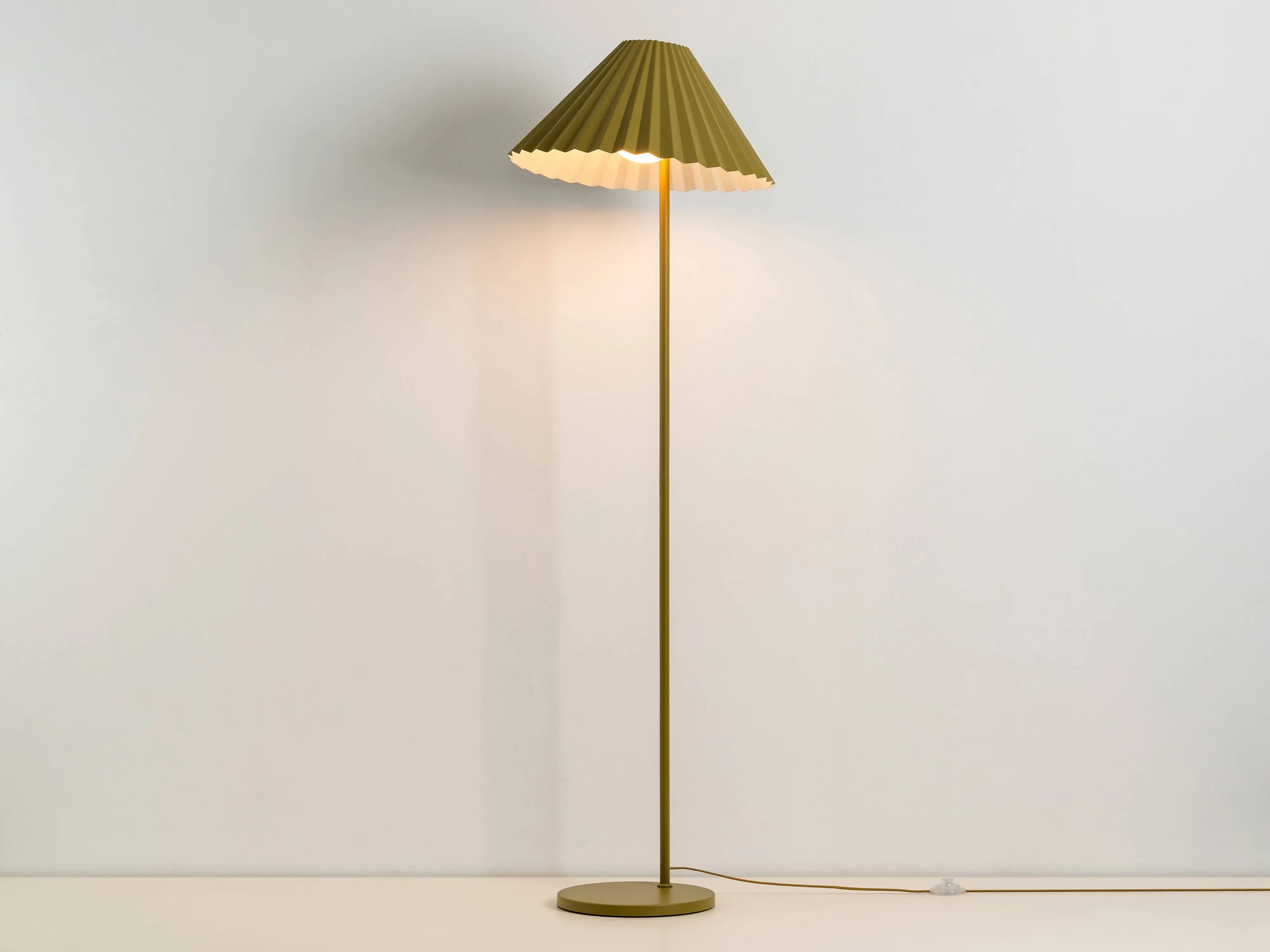 Pleat Reading Floor Lamp with Adjustable Shade - Moss Green, Steel