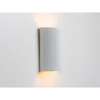 Ribbed Ceramic Pillar Wall Light - White