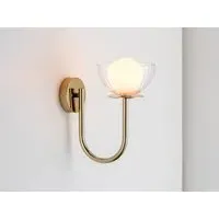 Ribbed Glass Wall Light - Brass