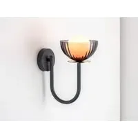 Ribbed Glass Wall Light - Charcoal Grey