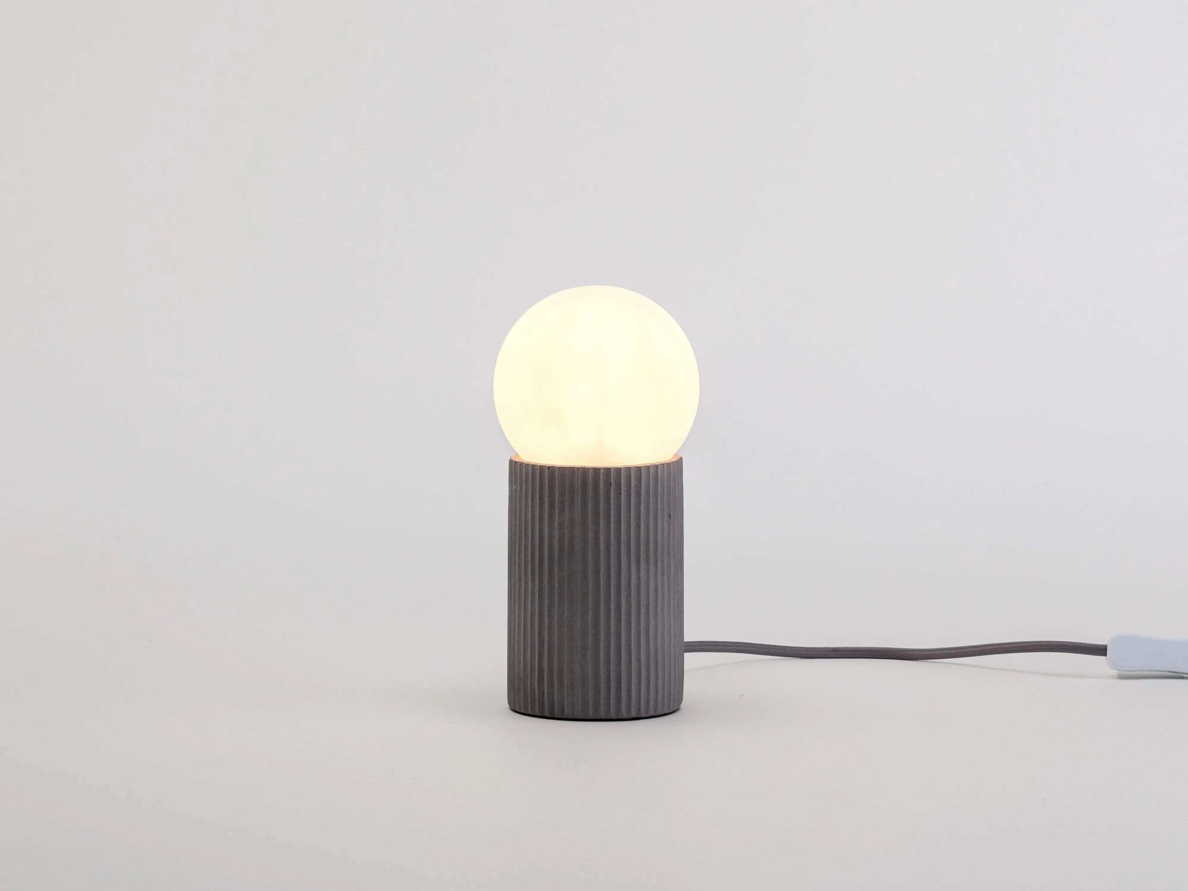 Ribbed Table Lamp - Grey, Concrete image