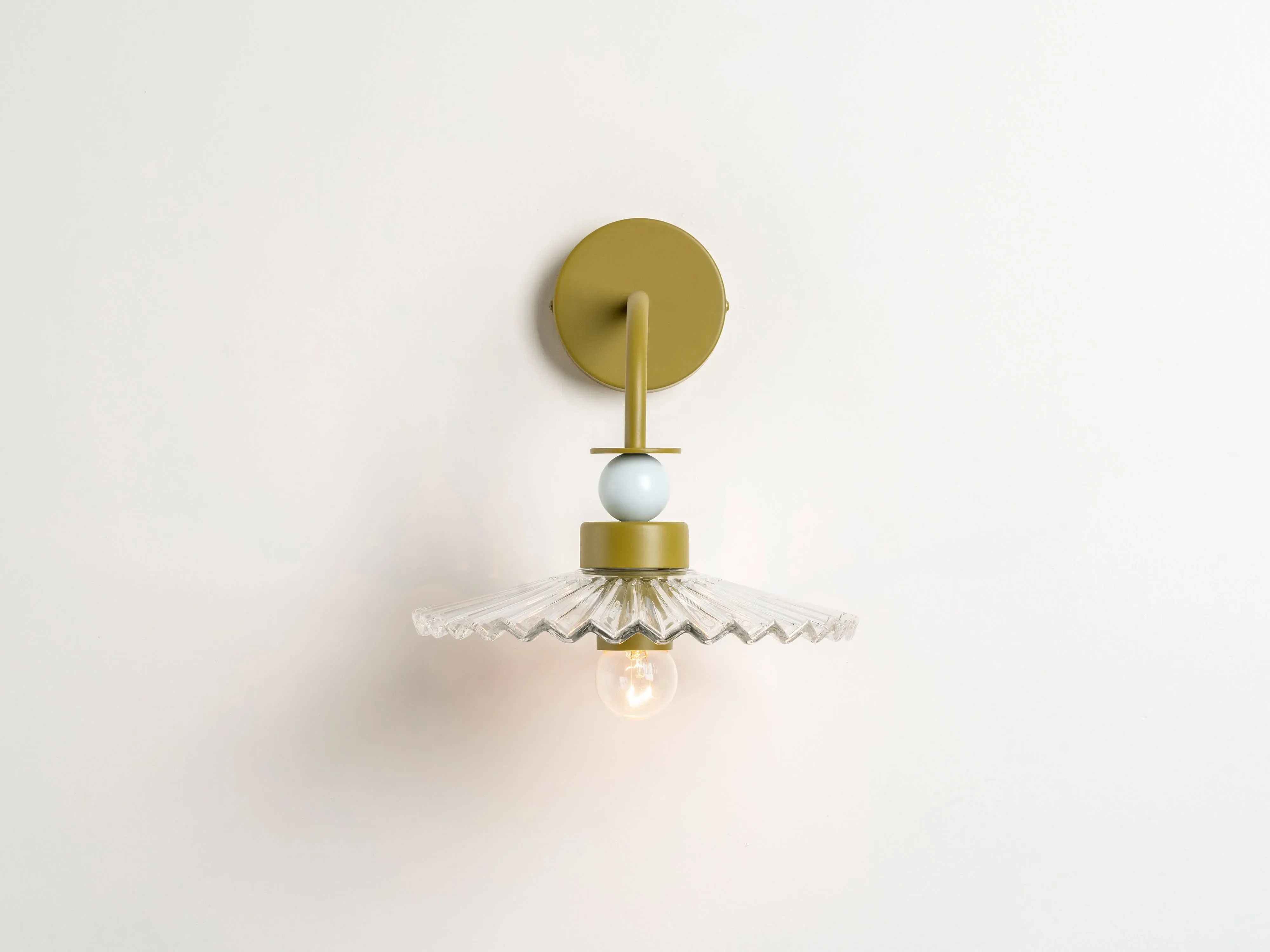 Ribbed Wall Lamp - Moss Green, Glass image