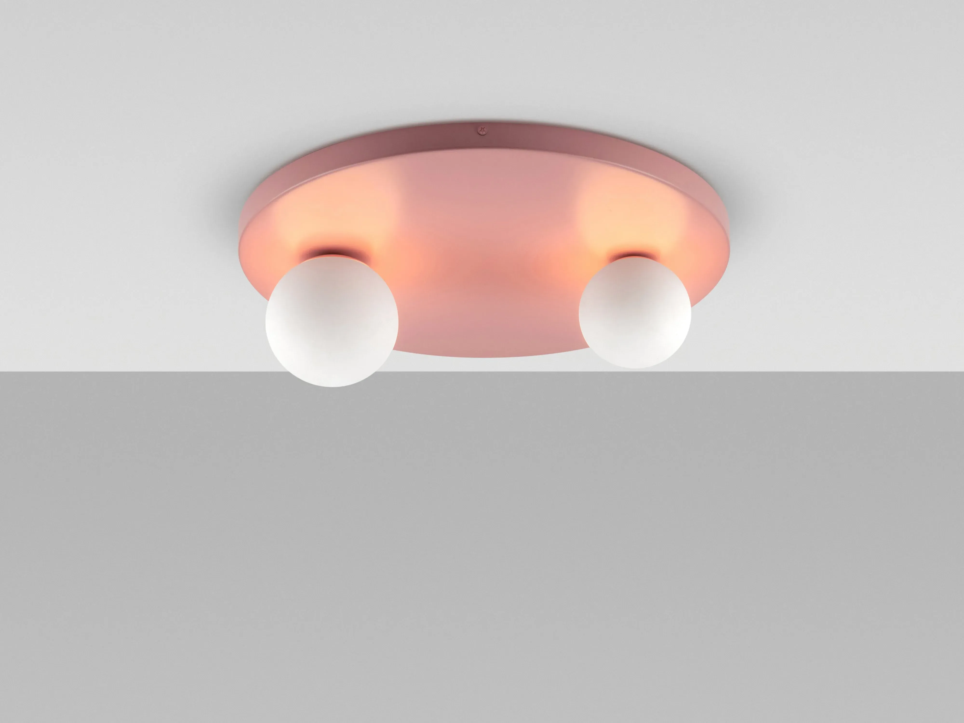 Round Flush Ceiling Light - Pink image