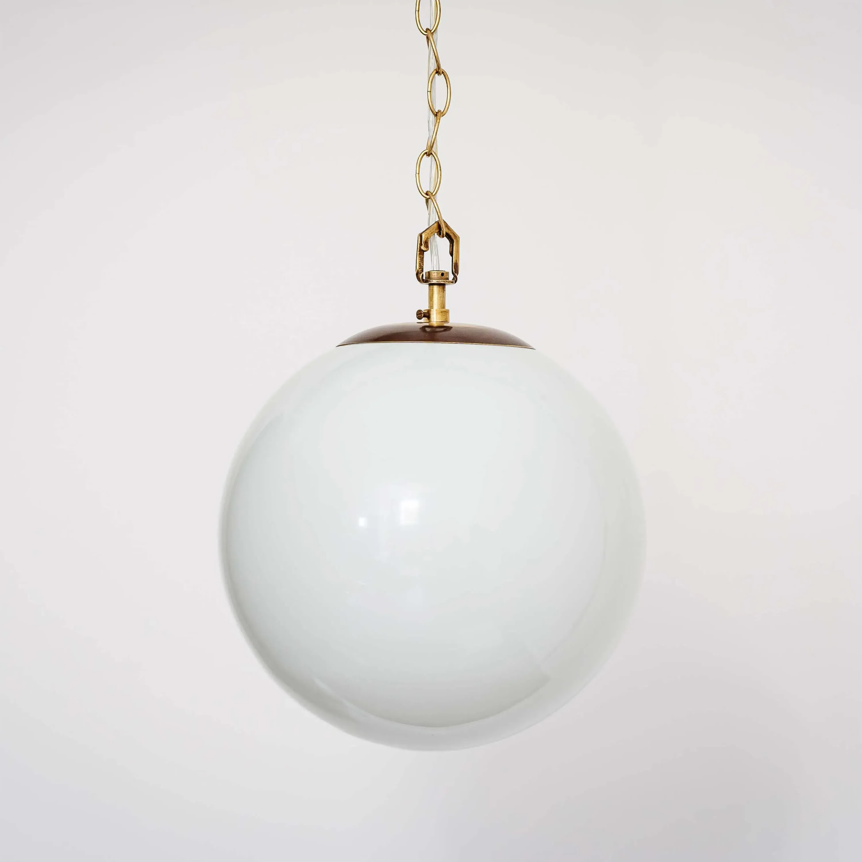 Round Opaline Ceiling Pendant - Brass image
