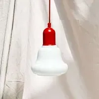 Small Opaline Ceiling Pendant - Red