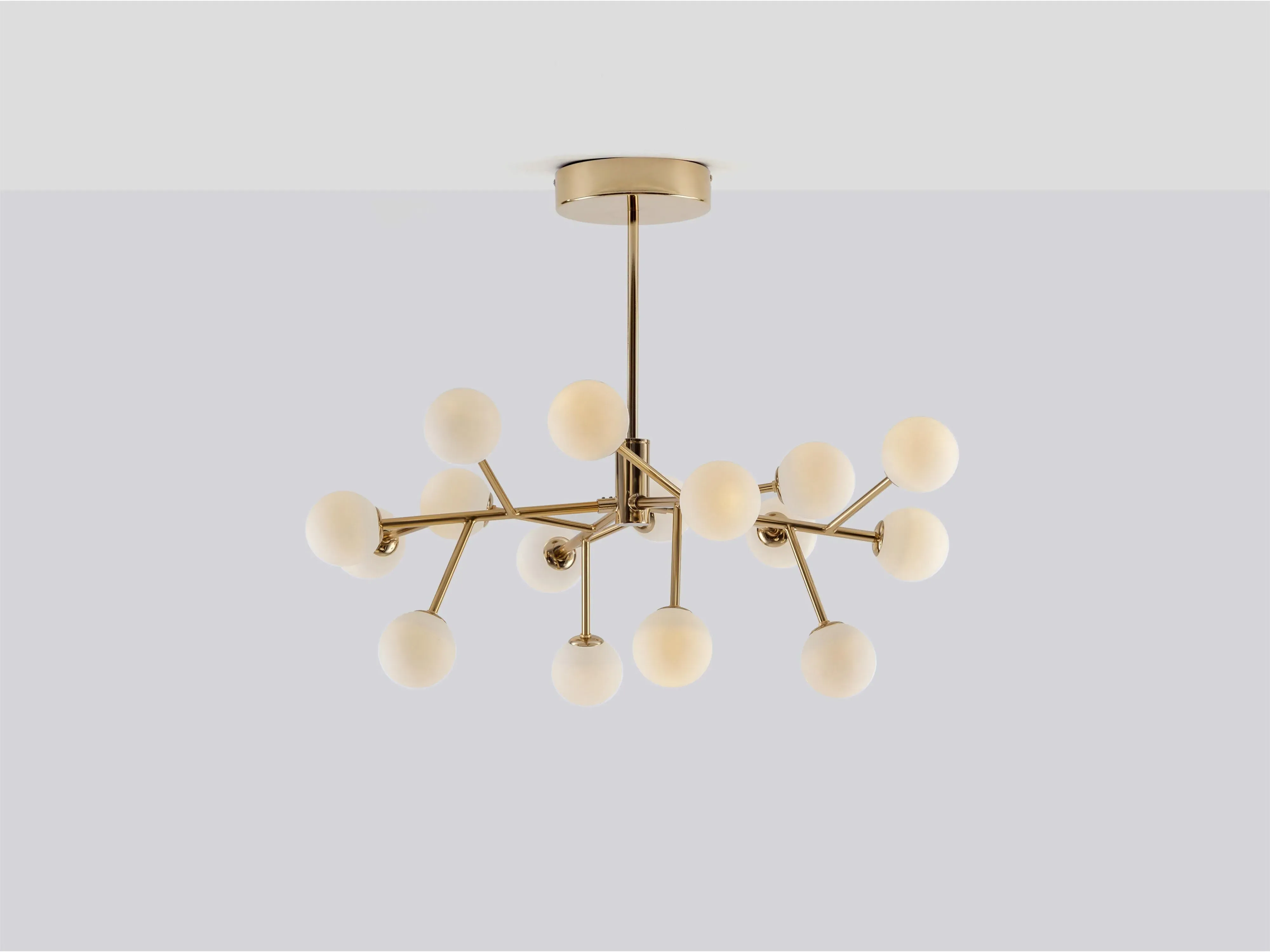 Sputnik Flush Ceiling Light with LED - Brass
