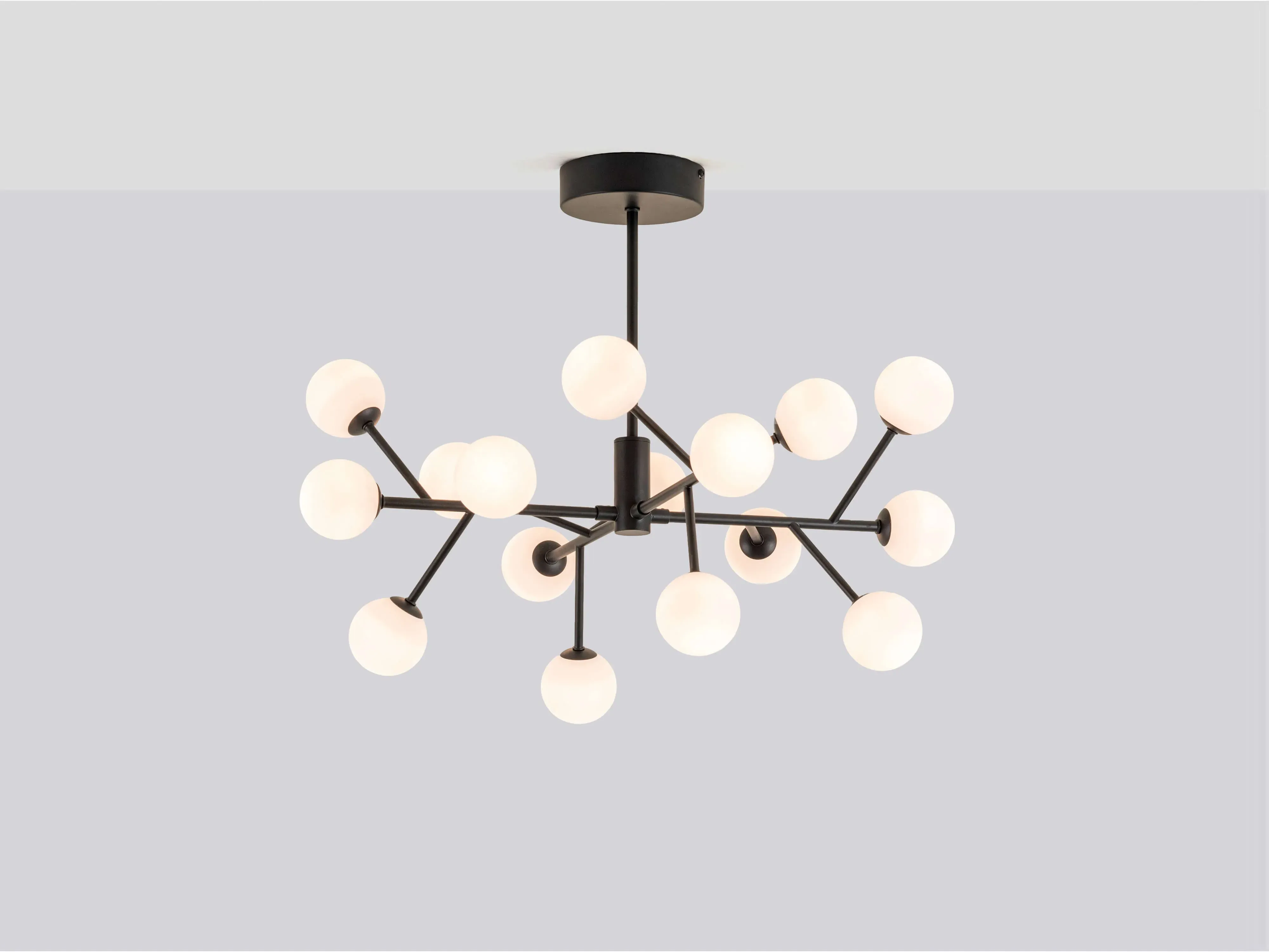 Sputnik Flush Ceiling Light with LED - Charcoal Grey image