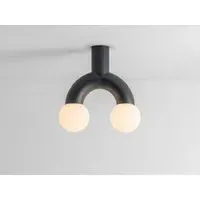 Tube Flush Ceiling Light - Charcoal Grey