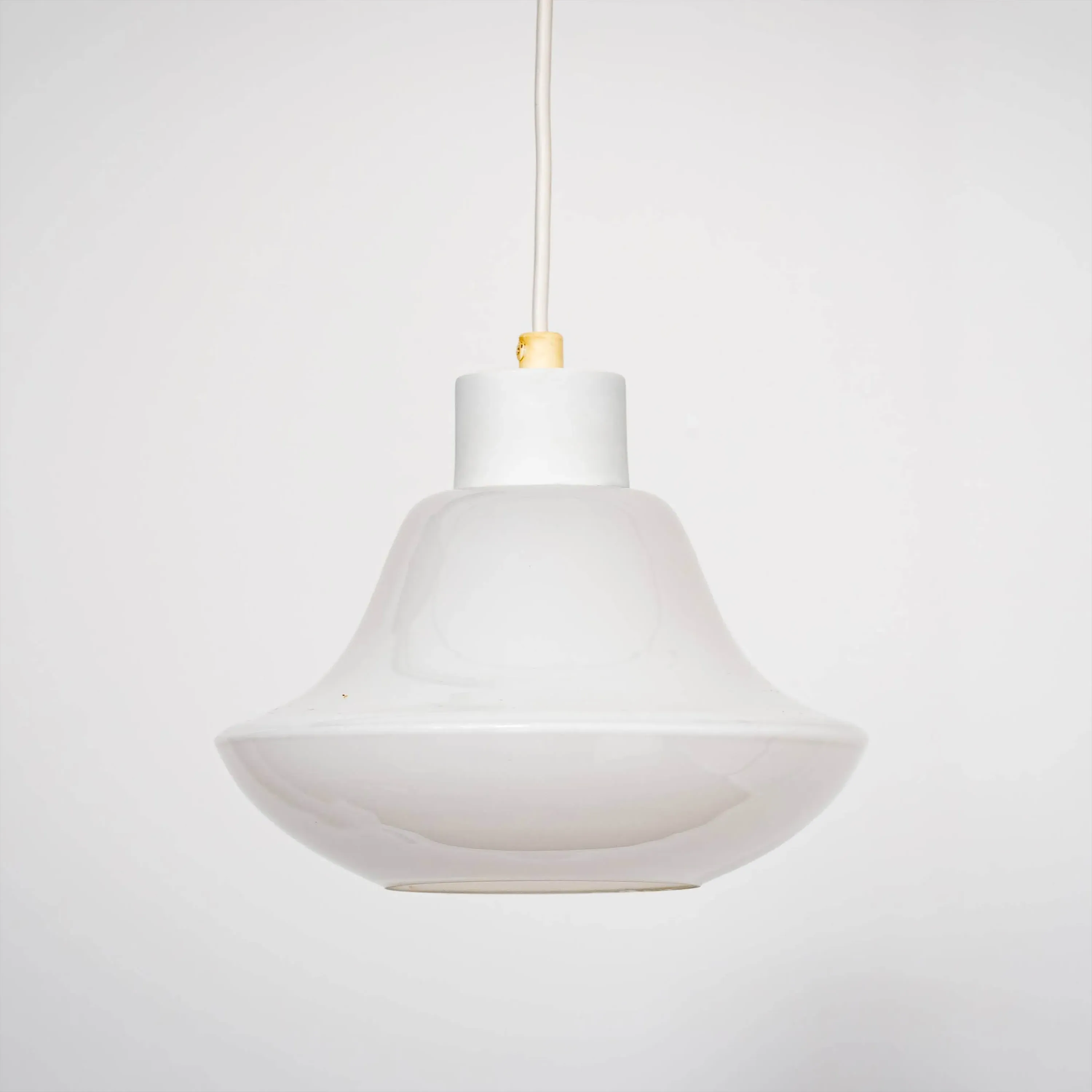 Tulip-Shaped Ceiling Pendant Light - White, Opaline Glass image
